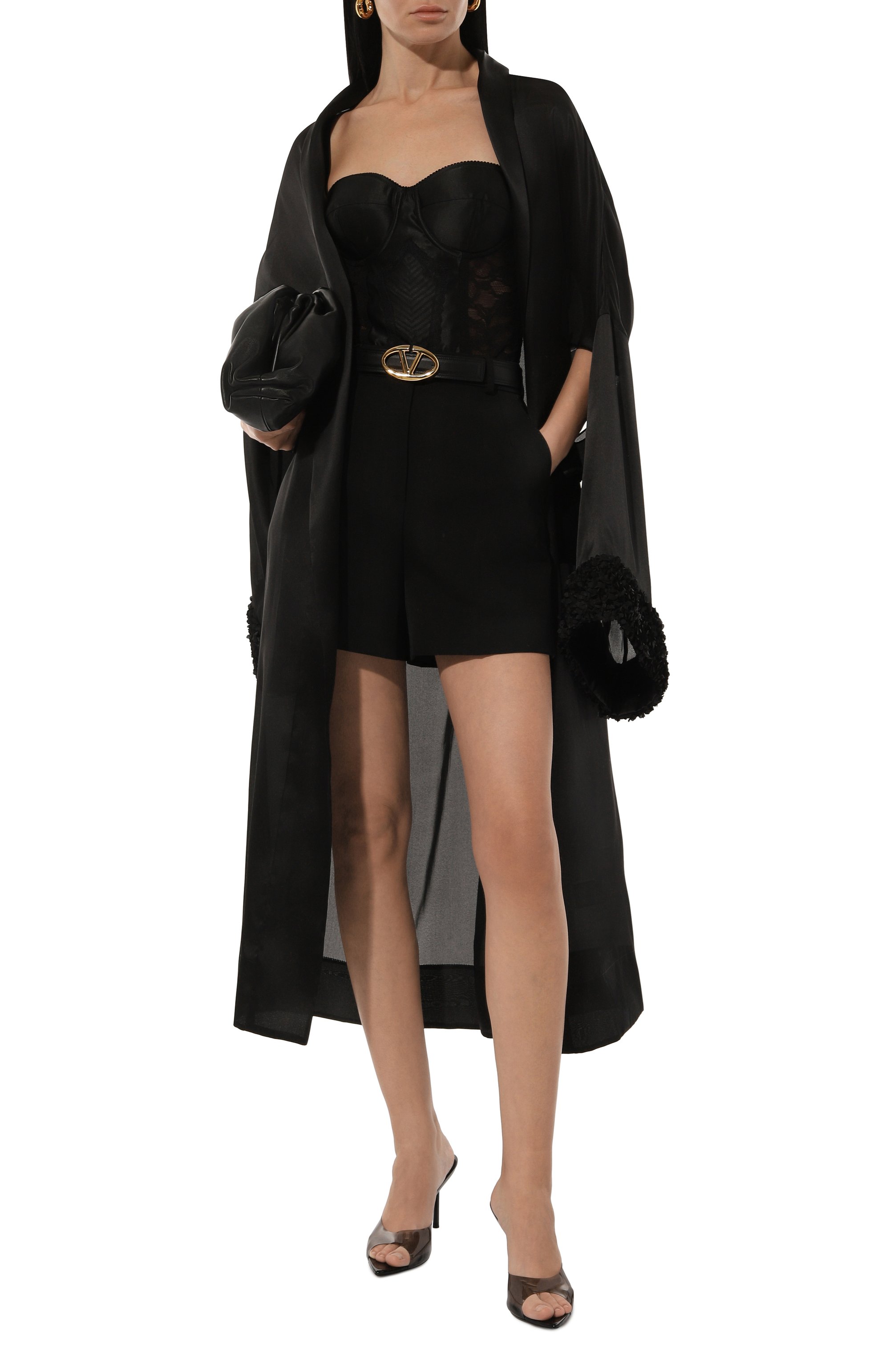 Шелковый плащ GOOROO черного цвета по цене 147960 руб., арт. TC002-2220-900-FW24/25, фото 2 Шелковый плащ GOOROO, арт. TC002-2220-900-FW24/25, фото 2