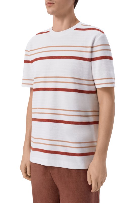 Хлопковая футболка BOSS Camel 50560074 Белый  50560074 Фото 3