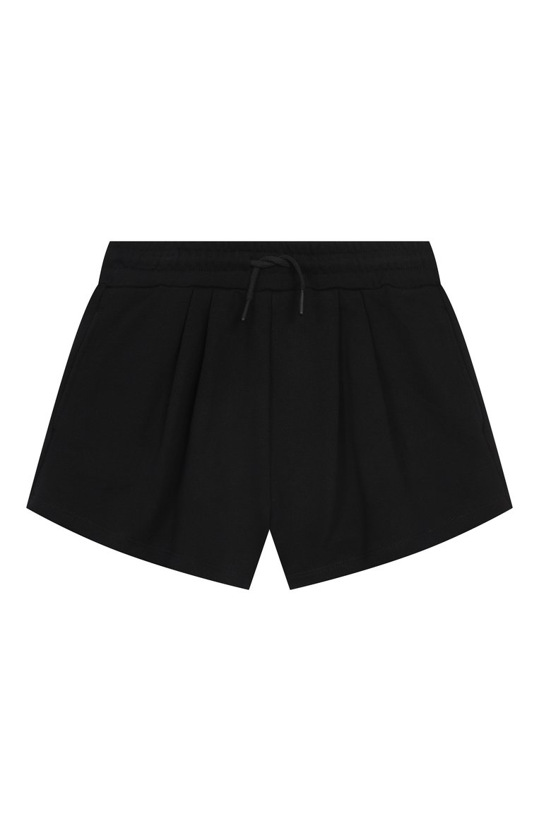 Детские хлопковые шорты MSGM KIDS черного цвета, арт. S5MSJGSH094 | Фото 1 (Нос: Не проставлено; Материал внешний: Хлопок; Девочки Кросс-КТ: Шорты-спорт; Случай: Повседневный; Ростовка одежда: 6 лет | 116 см, 8 лет | 128 см, 10 - 11 лет | 140 - 146см, 12 лет | 152 см, 16 лет | 164 см)