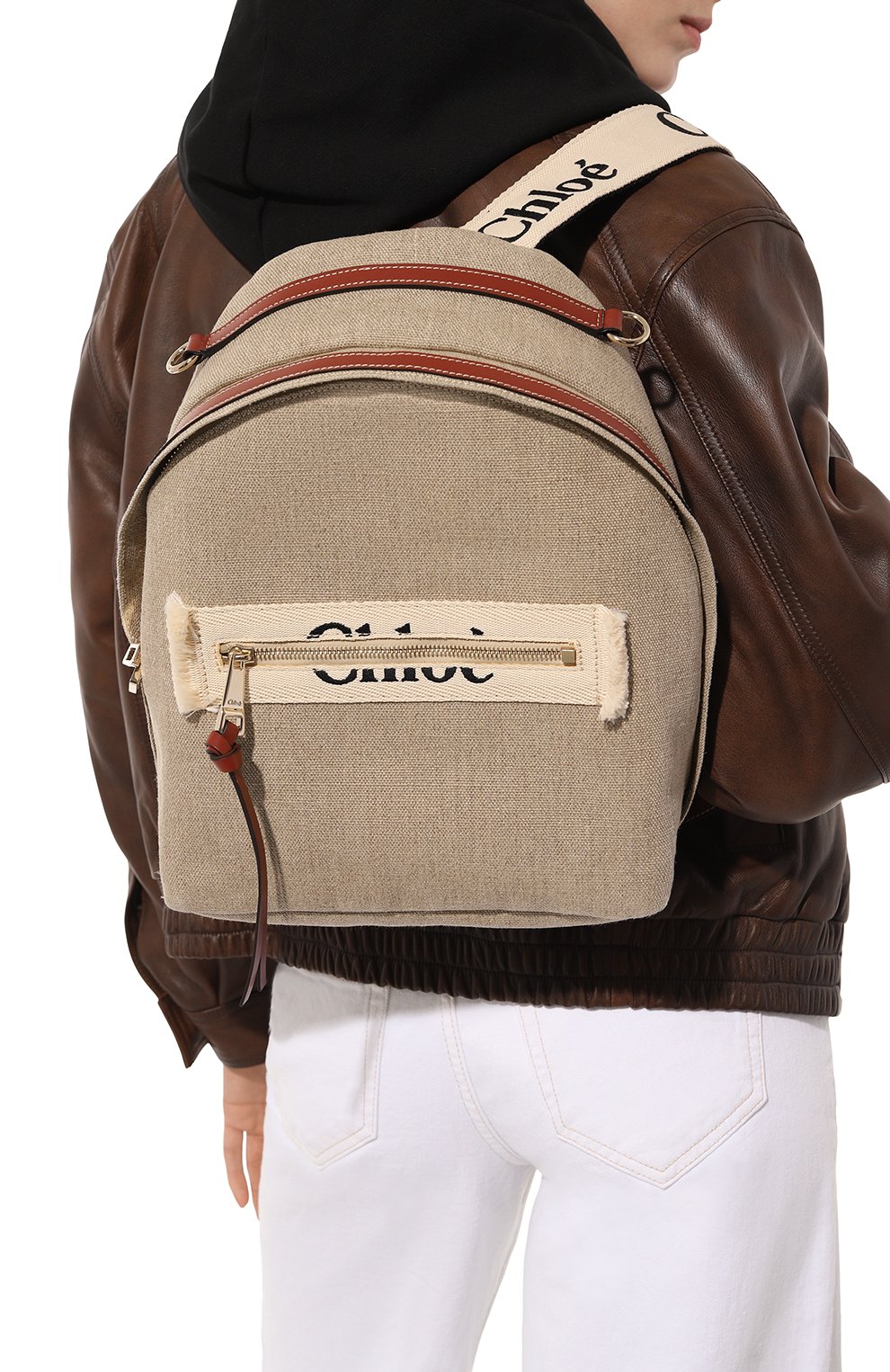 Рюкзак woody CHLOÉ светло-коричневого цвета по цене 214000 руб., арт. CHC23AS379/L06, фото 2 Рюкзак woody CHLOÉ, арт. CHC23AS379/L06, фото 2