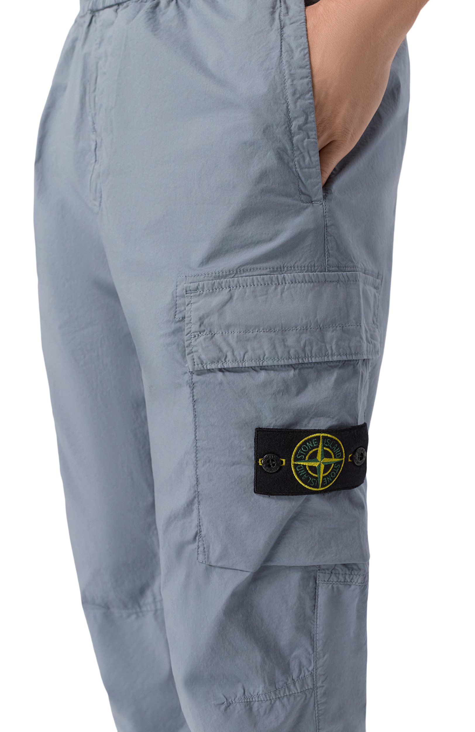 Хлопковые джоггеры STONE ISLAND серого цвета по цене 49950 руб., арт. L1S153100031/S0003, фото 5 Хлопковые джоггеры STONE ISLAND, арт. L1S153100031/S0003, фото 5