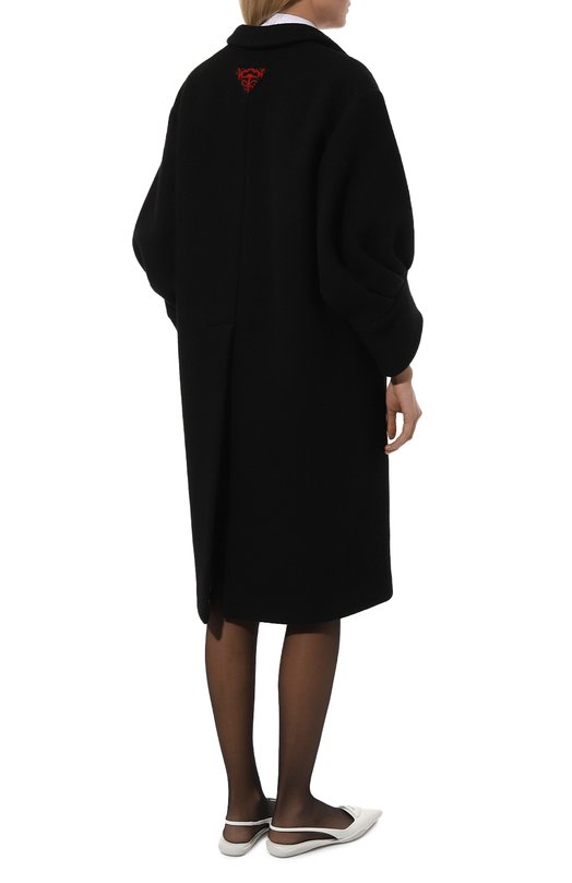 Пальто из шерсти и кашемира Prada P682O-1ZY1-F0002-212 Чёрный  P682O-1ZY1-F0002-212 Фото 4