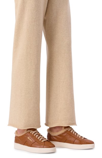 Кожаные кеды SANTONI, арт. WBGG61419PNNPXWL, фото 2