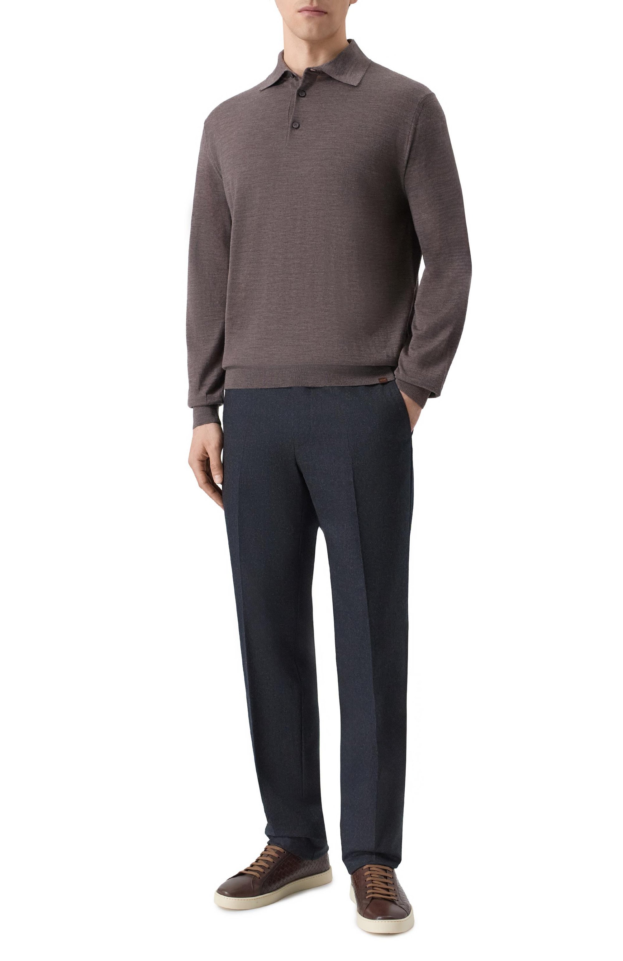 Шерстяное поло PAUL&SHARK коричневого цвета по цене 56850 руб., арт. 99311031_001, фото 2 Шерстяное поло PAUL&SHARK, арт. 99311031_001, фото 2