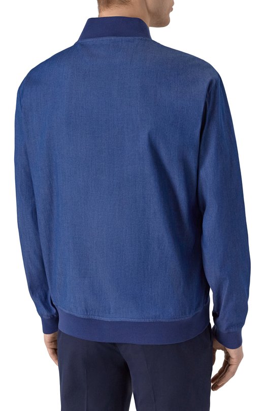 Хлопковый бомбер Kiton UG0001H0922702 Синий  UG0001H0922702 Фото 4