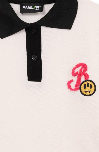 Хлопковое поло BARROW молочного цвета по цене 11350 руб., арт. S6BKJGP0180, фото 3 Хлопковое поло BARROW, арт. S6BKJGP0180, фото 3