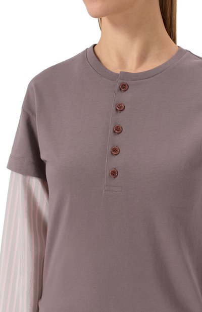 Хлопковый лонгслив-хенли DRIES VAN NOTEN, арт. 251-011156-1603, фото 5