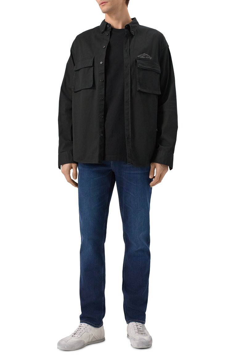 Мужская хлопковая футболка DSQUARED2 черного цвета, арт. S74GD1400/D20020 | Фото 2 (Материал внешний: Хлопок; Рукава: Короткие; Длина (для топов): Стандартные; Принт: Без принта; Стили: Кэжуэл; Мужское Кросс-КТ: Футболка-одежда; Кросс-КТ: Джерси; Автоматизация состава: Проставлено; Автоматизация ТО: Проставлено; Детали: Декор)