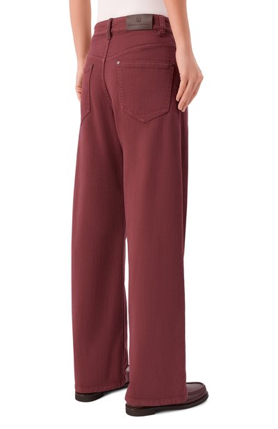 Джинсы BRUNELLO CUCINELLI бордового цвета по цене 145000 руб., арт. MP137P4021, фото 4 Джинсы BRUNELLO CUCINELLI, арт. MP137P4021, фото 4