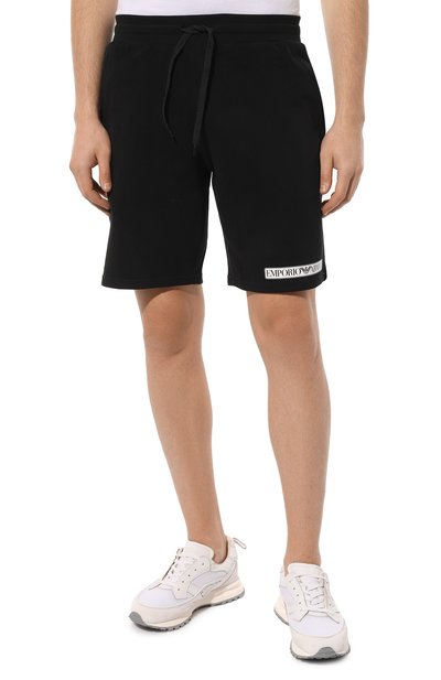Хлопковые шорты EMPORIO ARMANI черного цвета по цене 11850 руб., арт. 111004/3F573, фото 3 Хлопковые шорты EMPORIO ARMANI, арт. 111004/3F573, фото 3