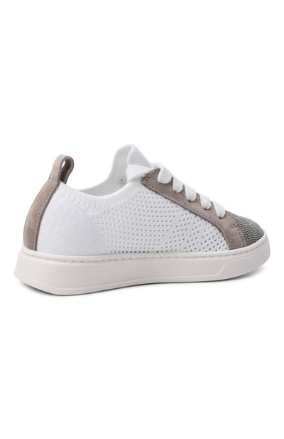 Текстильные кеды BRUNELLO CUCINELLI белого цвета по цене 58100 руб., арт. BZ149ZG411, фото 3 Текстильные кеды BRUNELLO CUCINELLI, арт. BZ149ZG411, фото 3