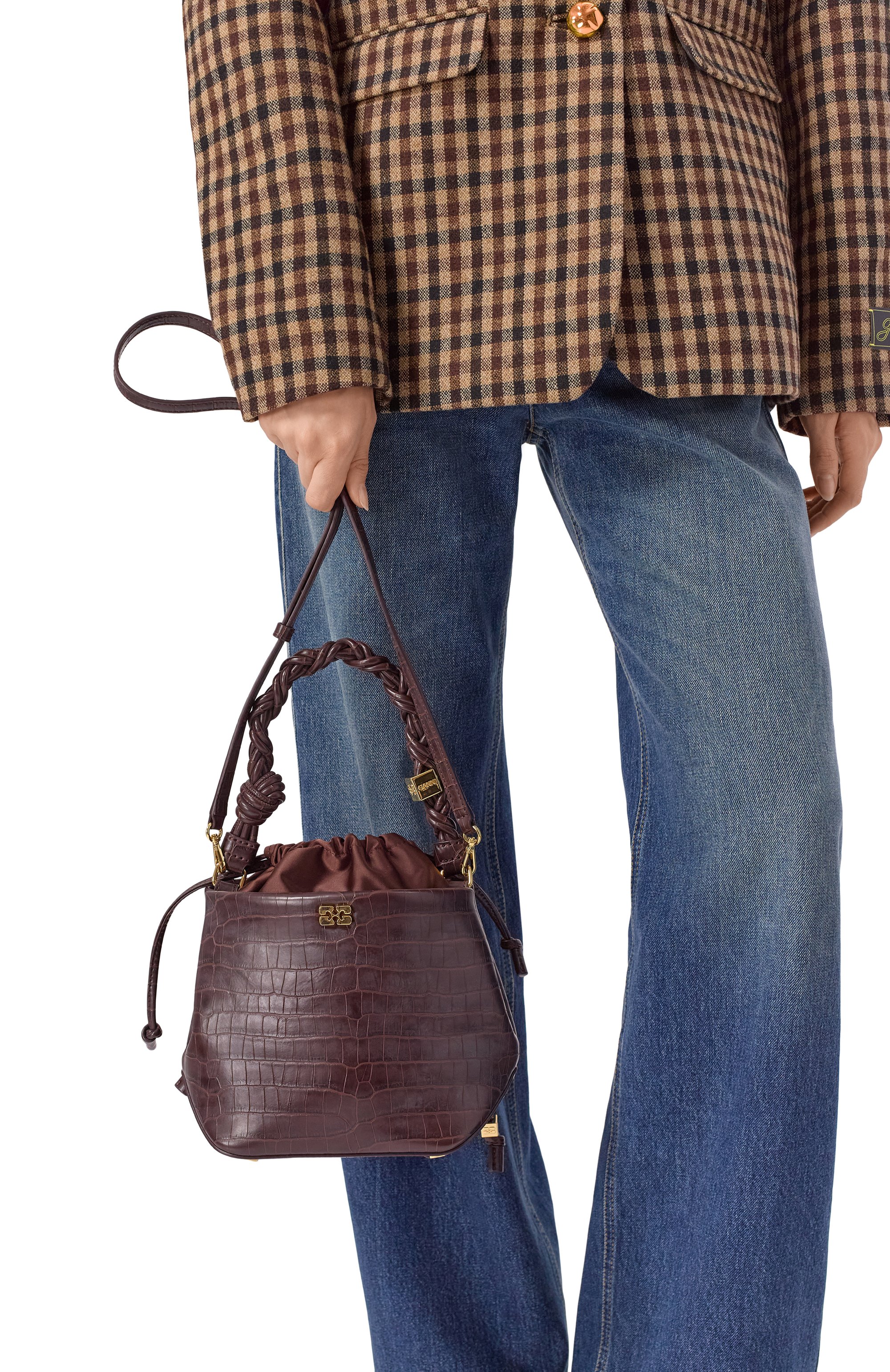 Сумка bou GANNI коричневого цвета по цене 59950 руб., арт. A6697, фото 2 Сумка bou GANNI, арт. A6697, фото 2