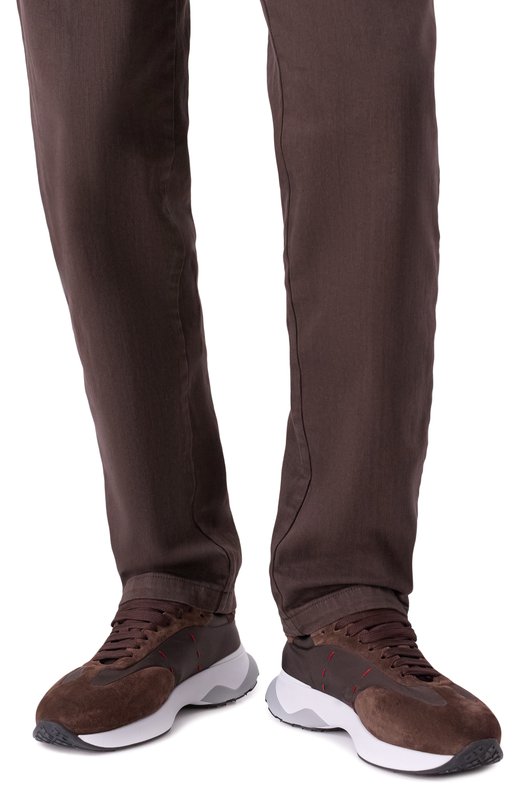 Комбинированные кроссовки Kiton USSA374N0133303 Коричневый  USSA374N0133303 Фото 3