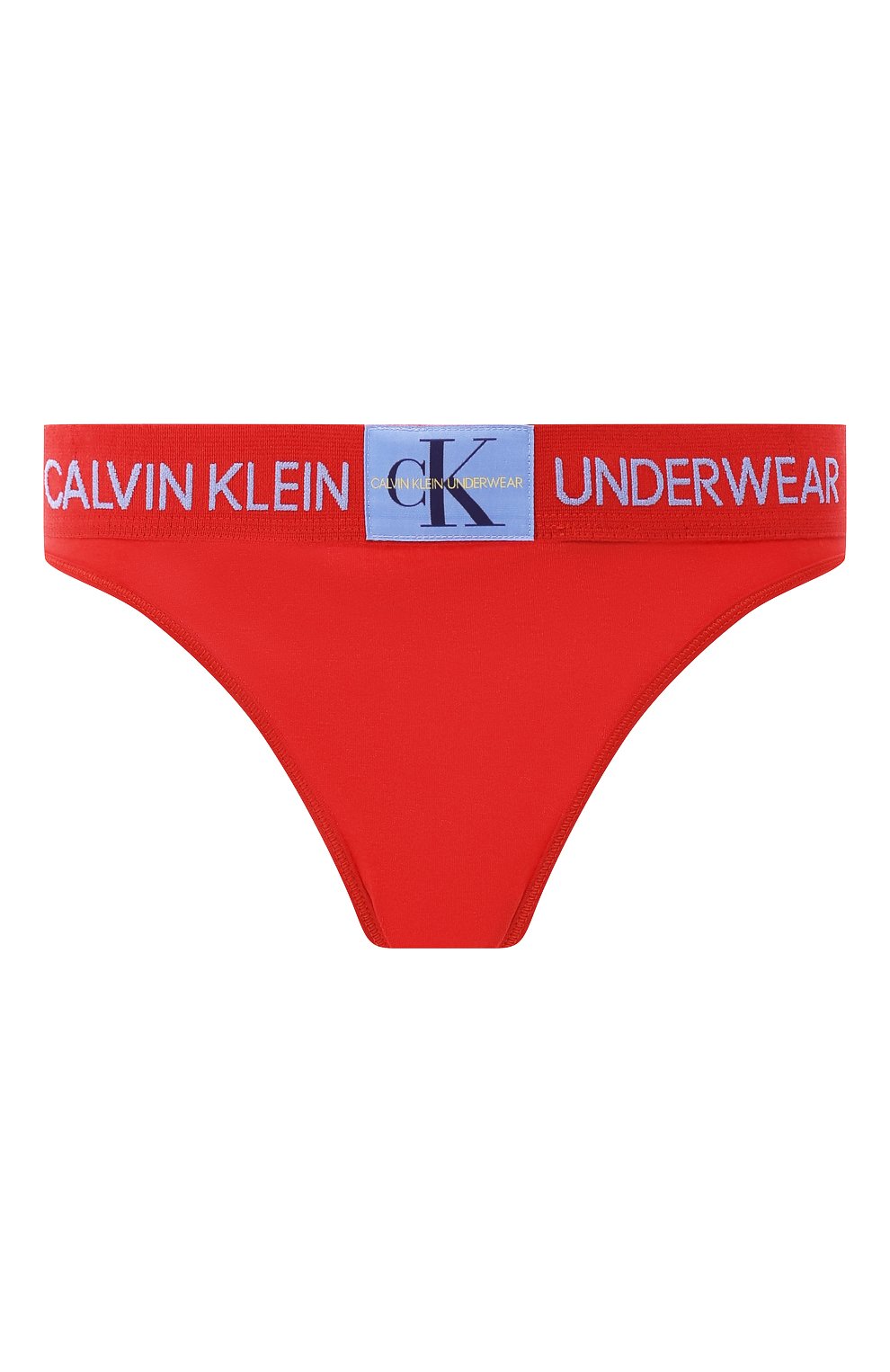 Хлопковые трусы-стринги CALVIN KLEIN красного цвета по цене 2210 руб., арт. QF4920E, фото 1 Хлопковые трусы-стринги CALVIN KLEIN, арт. QF4920E, фото 1