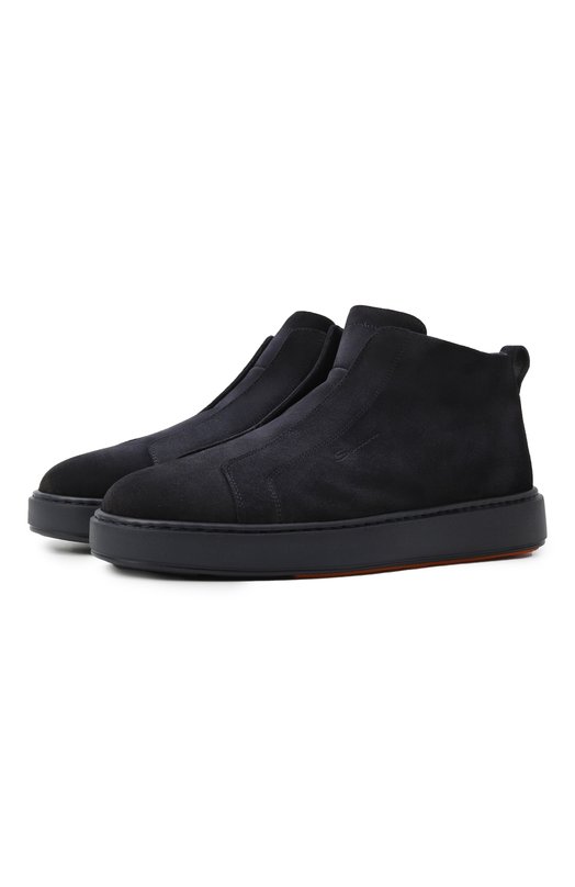 Замшевые кеды Cleanic Santoni MBCG221050CATGEL Синий MBCG221050CATGEL