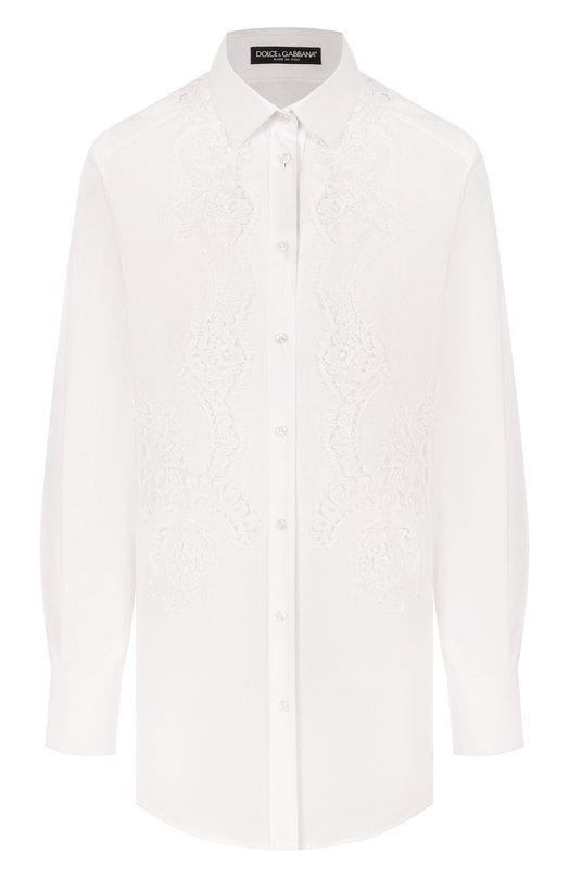 Хлопковая рубашка Dolce & Gabbana F5T32T/FUEAJ Белый F5T32T/FUEAJ
