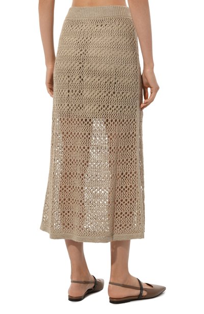 Юбка изо льна и шелка BRUNELLO CUCINELLI, арт. MRA581199, фото 4