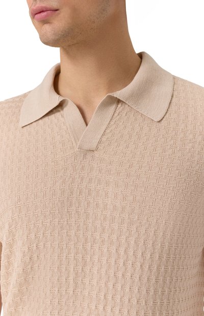 Поло из шелка и хлопка MVST бежевого цвета по цене 95500 руб., арт. MS61-650MU, фото 5 Поло из шелка и хлопка MVST, арт. MS61-650MU, фото 5