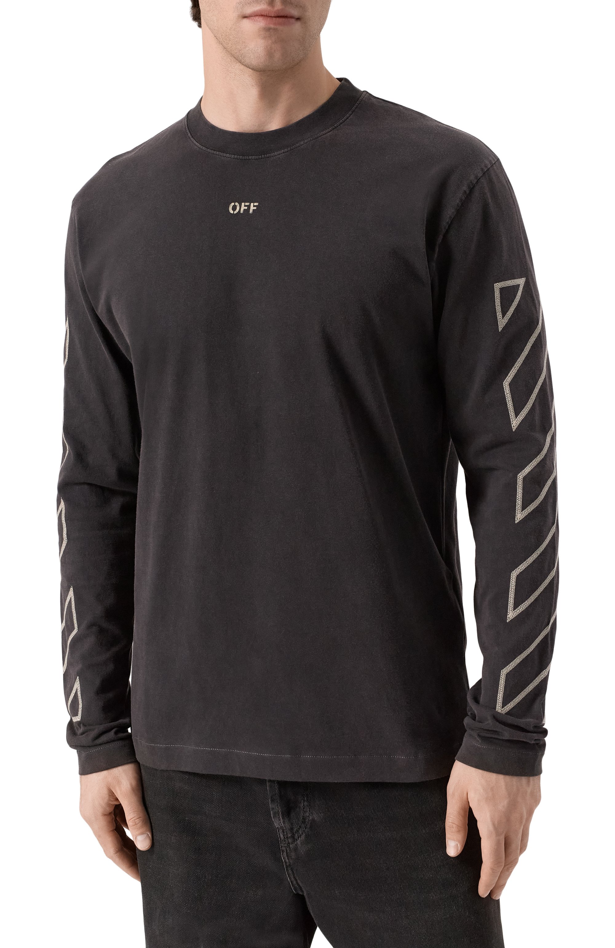 Хлопковый лонгслив OFF-WHITE, арт. 0MAB086S25JER004, фото 3