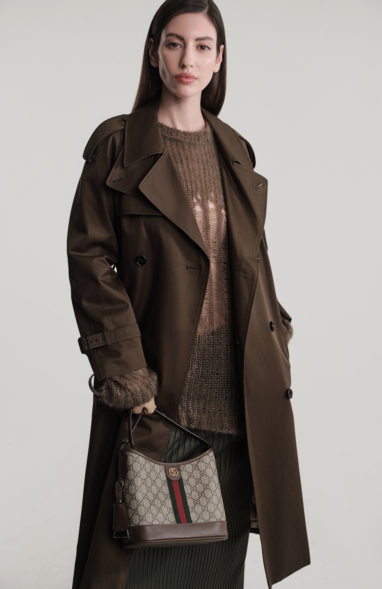 Женская сумка ophidia small GUCCI бежевого цвета, арт. 781402/96IWG | Фото 8 (Материал: Экокожа, Текстиль; Размер: small)