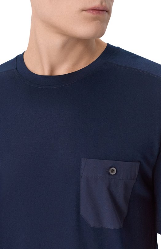 Футболка из хлопка и вискозы Zimmerli 8520-21091 Синий  8520-21091 Фото 5