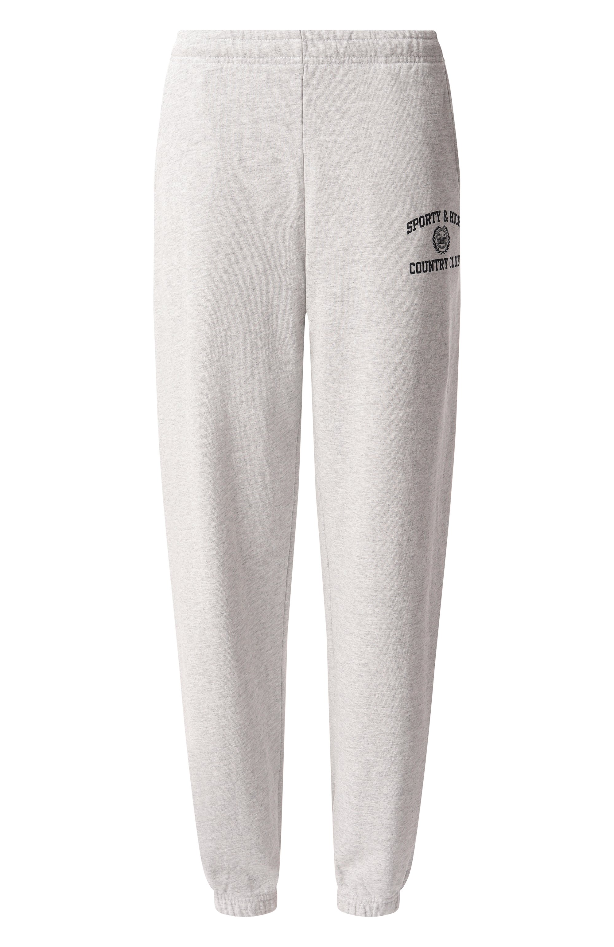 Хлопковые джоггеры SPORTY AND RICH серого цвета по цене 24750 руб., арт. PA036516218GY03, фото 1 Хлопковые джоггеры SPORTY AND RICH, арт. PA036516218GY03, фото 1