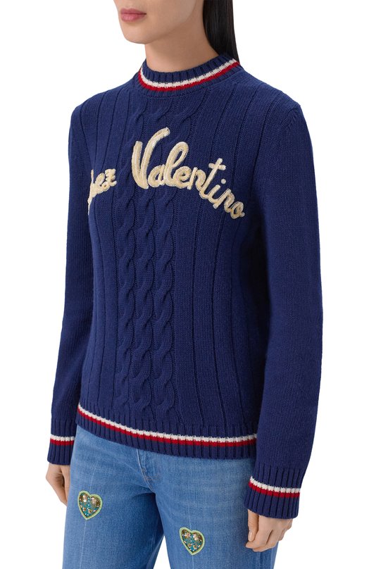 Шерстяной свитер Valentino 8B3KC72C/A43 Синий  8B3KC72C/A43 Фото 3
