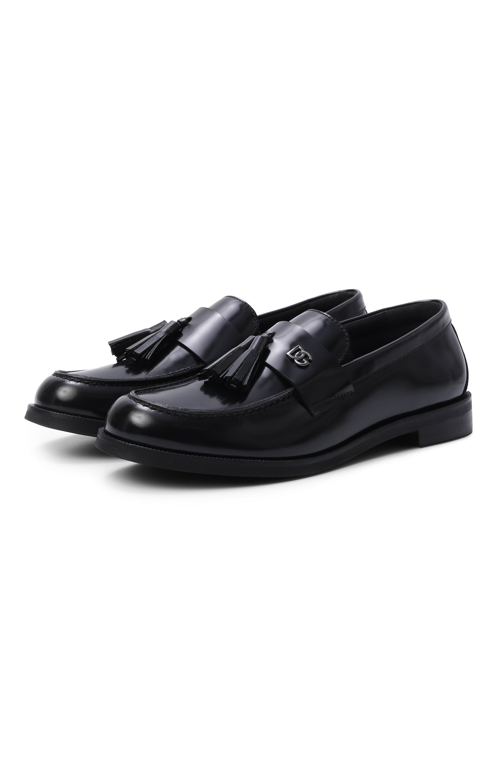 Кожаные лоферы DOLCE & GABBANA черного цвета по цене 59800 руб., арт. DA5363/A3L81, фото 1 Кожаные лоферы DOLCE & GABBANA, арт. DA5363/A3L81, фото 1