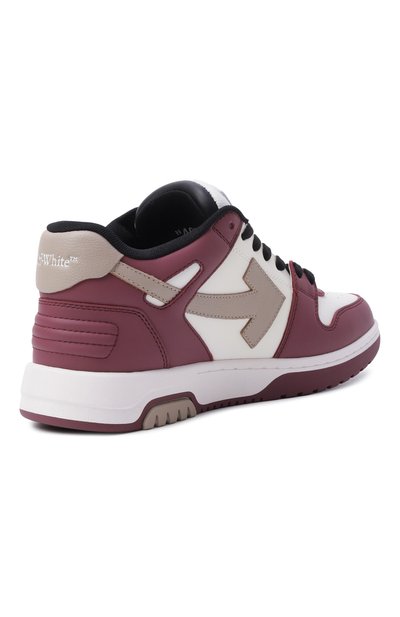 Кожаные кеды out of office OFF-WHITE бордового цвета по цене 73600 руб., арт. 0WIA259F25LEA003, фото 5 Кожаные кеды out of office OFF-WHITE, арт. 0WIA259F25LEA003, фото 5
