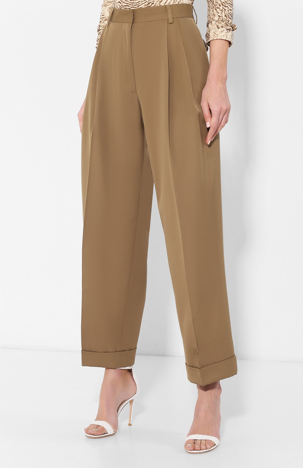 Шерстяные брюки DRIES VAN NOTEN бежевого цвета по цене 47950 руб., арт. 191-10920-7228, фото 3 Шерстяные брюки DRIES VAN NOTEN, арт. 191-10920-7228, фото 3