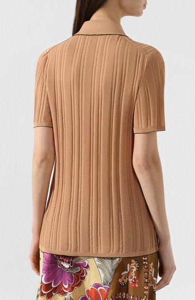 Хлопковое поло ACNE STUDIOS коричневого цвета по цене 24600 руб., арт. A60071, фото 4 Хлопковое поло ACNE STUDIOS, арт. A60071, фото 4