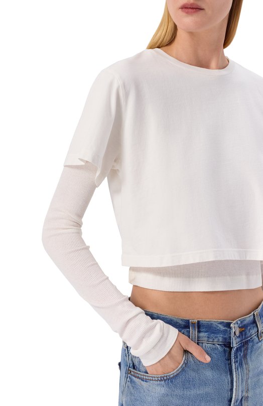 Хлопковый лонгслив Agolde A74241611 Белый  A74241611 Фото 5