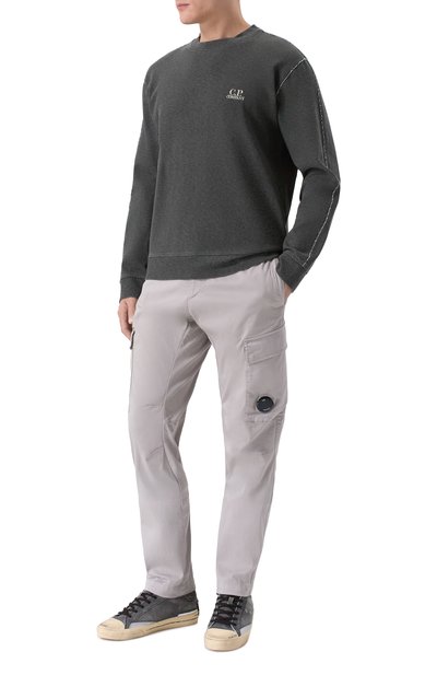 Хлопковый свитшот C.P. COMPANY серого цвета по цене 34750 руб., арт. 20CMSS198A/110644P, фото 2 Хлопковый свитшот C.P. COMPANY, арт. 20CMSS198A/110644P, фото 2