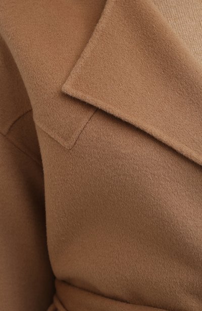 Шерстяное пальто NANUSHKA, арт. ALAM0_CAMEL_D0UBLE W00L SILK BLEND, фото 5