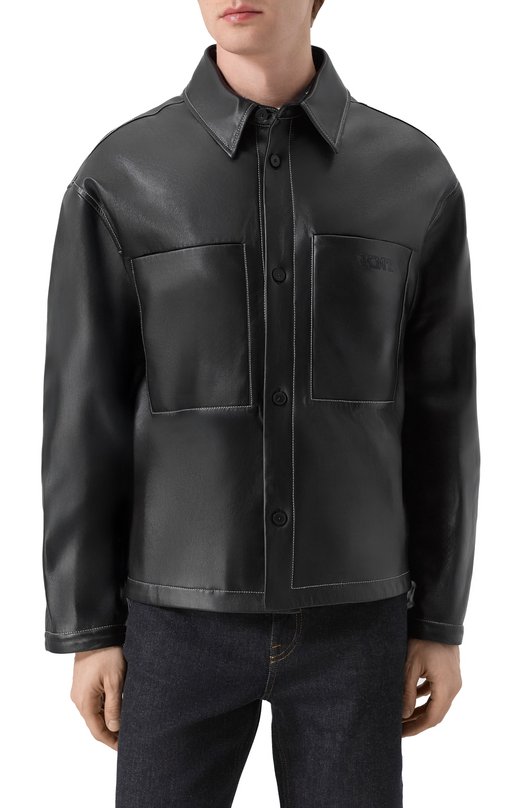 Кожаная куртка-рубашка Kiton UGK119MK0280H01 Чёрный  UGK119MK0280H01 Фото 3