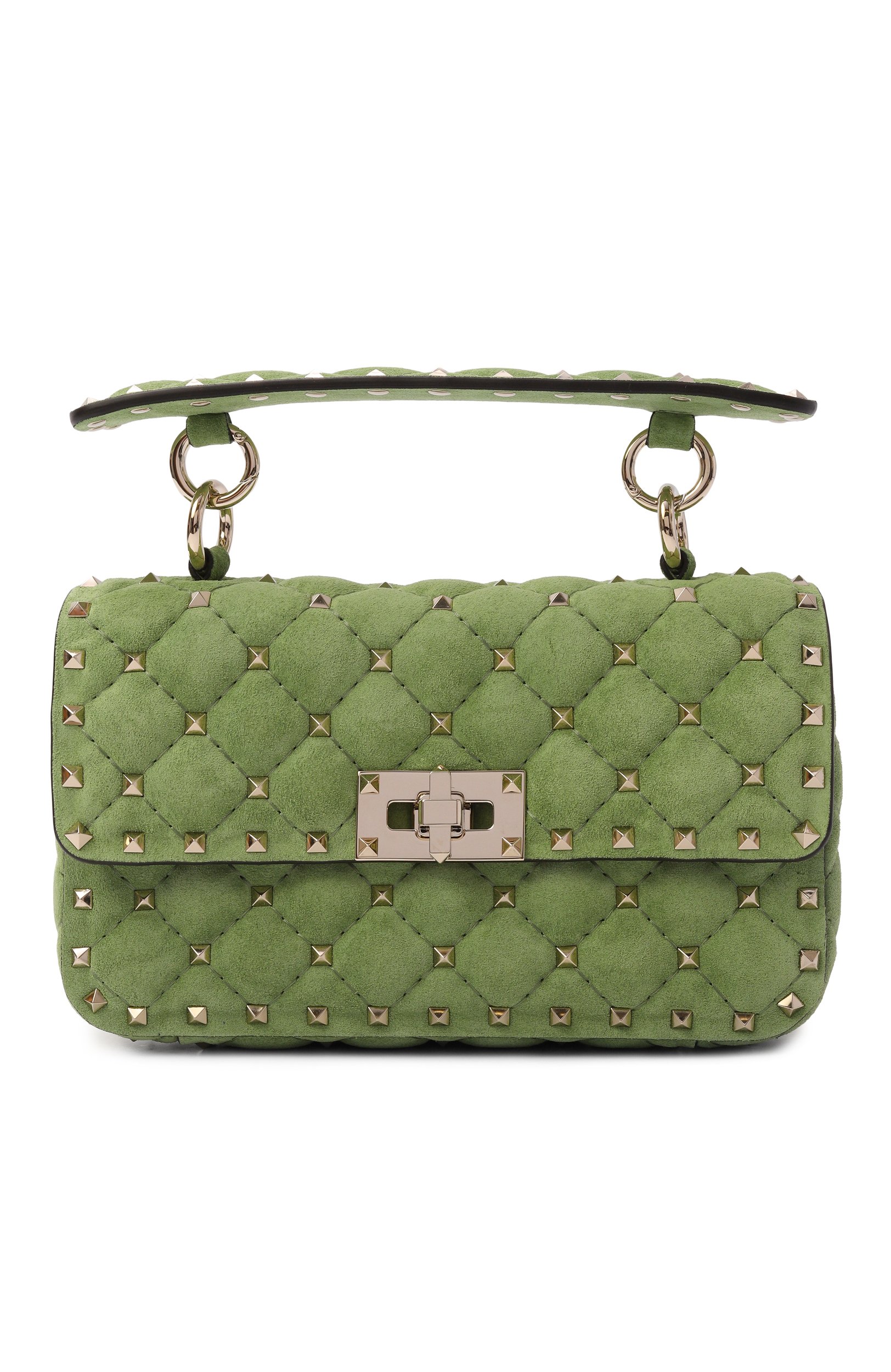 Сумка rockstud spike small VALENTINO зеленого цвета по цене 255000 руб., арт. 9W2B0123/KQQ, фото 1 Сумка rockstud spike small VALENTINO, арт. 9W2B0123/KQQ, фото 1