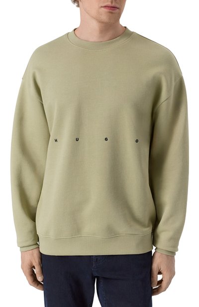 Хлопковый свитшот HUGO светло-зеленого цвета по цене 20950 руб., арт. 50538973, фото 3 Хлопковый свитшот HUGO, арт. 50538973, фото 3