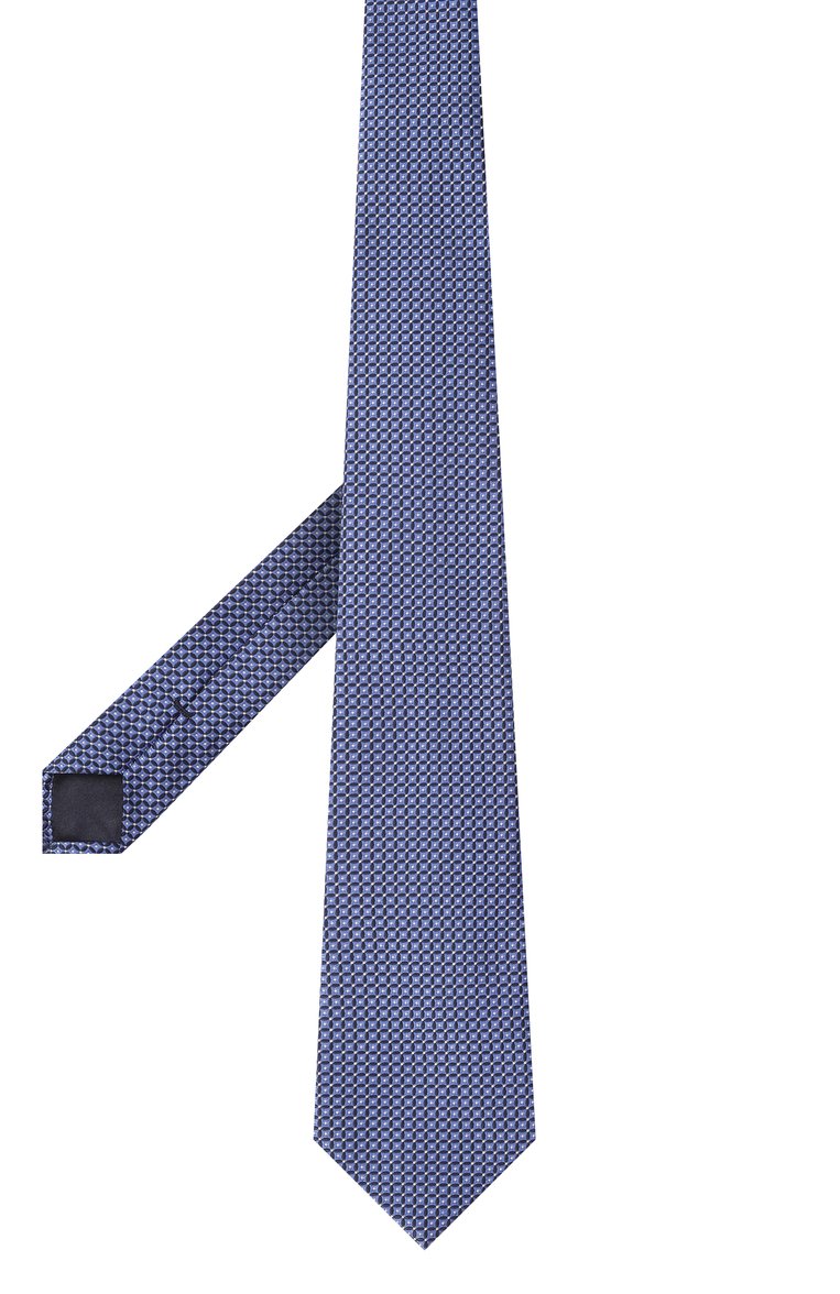 Мужской шелковый галстук GIORGIO ARMANI голубого цвета, арт. GM000800/TE13660 | Фото 3 (Материал: Текстиль, Шелк; Нос: Не проставлено; Принт: С принтом)