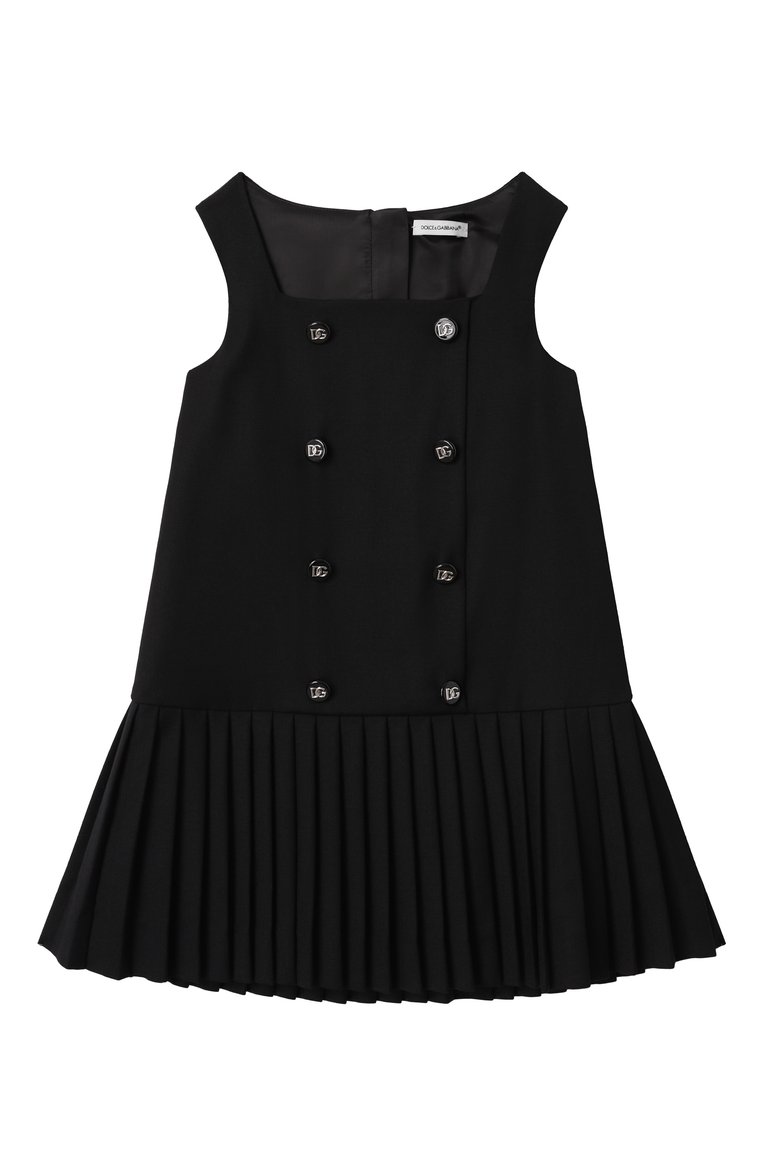 Детское шерстяной сарафан DOLCE & GABBANA черного цвета, арт. L54DE8/FUBD9/2-6 | Фото 1 (Материал внешний: Шерсть; Девочки Кросс-КТ: Сарафан-одежда; Девочки-школьная форма: Платья; Рукава: Без рукавов; Ростовка одежда: 4 года | 104 см, 6 лет | 116 см, 5 лет | 110 см, 2 года | 92 см, 3 года | 98 см)
