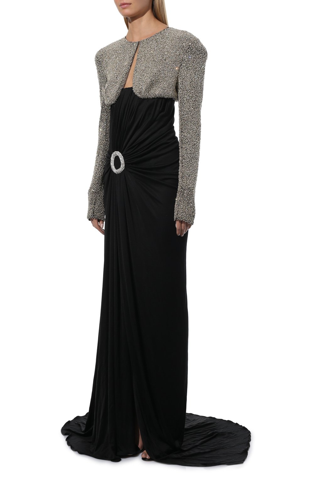 Шелковое платье BALMAIN черного цвета по цене 2385000 руб., арт. 173245/S006, фото 3 Шелковое платье BALMAIN, арт. 173245/S006, фото 3