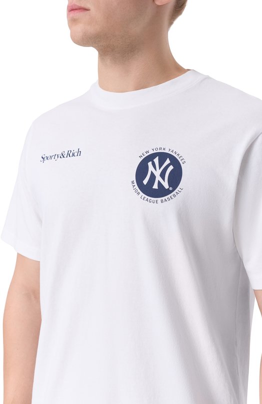 Хлопковая футболка Sporty & Rich x '47 & The New York Yankees Sporty and Rich T0043623659WH01 Белый  T0043623659WH01 Фото 5