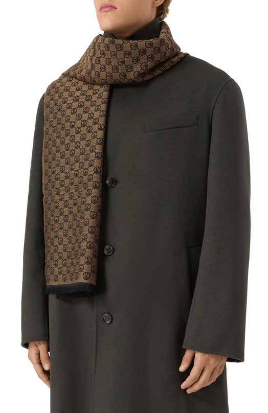 Шерстяной шарф Moschino 50066/M5131 Коричневый  50066/M5131 Фото 2