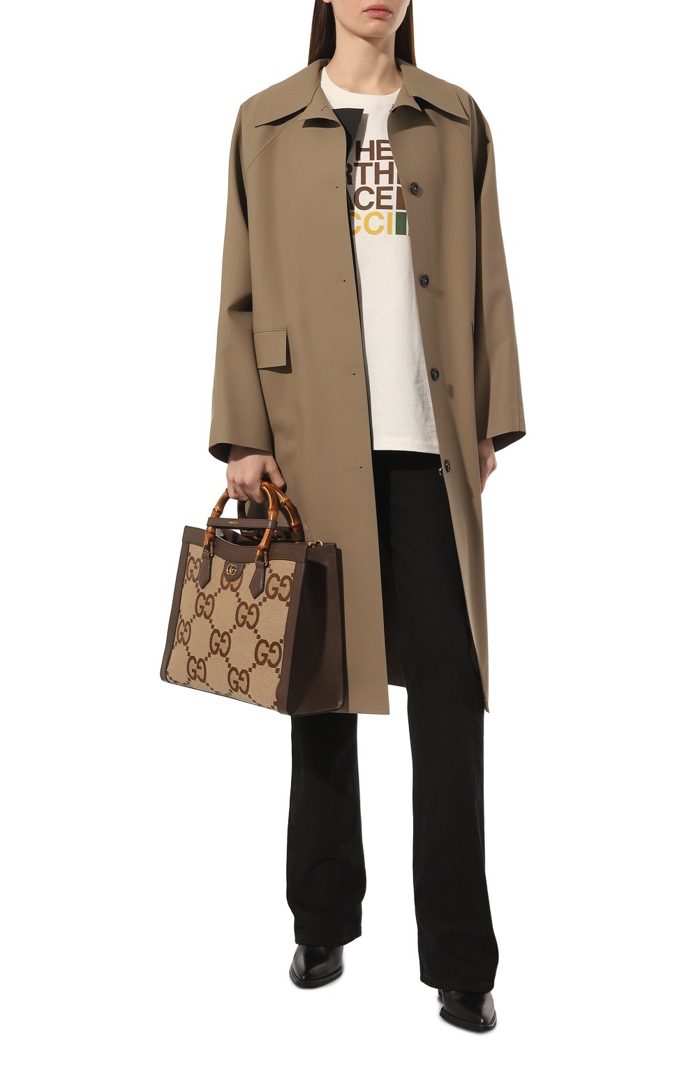 Хлопковая футболка the north face x gucci GUCCI, арт. 615044 XJDBZ, фото 2