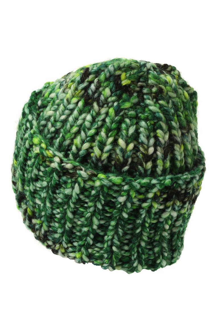 Женская шапка A.T.T. зеленого цвета, арт. 2360/162 | Фото 3 (Материал: Текстиль, Синтетический материал; Материал сплава: Проставлено; Нос: Не проставлено)