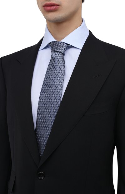 Шелковый галстук ZEGNA голубого цвета по цене 26850 руб., арт. Z3D44T/100, фото 2 Шелковый галстук ZEGNA, арт. Z3D44T/100, фото 2