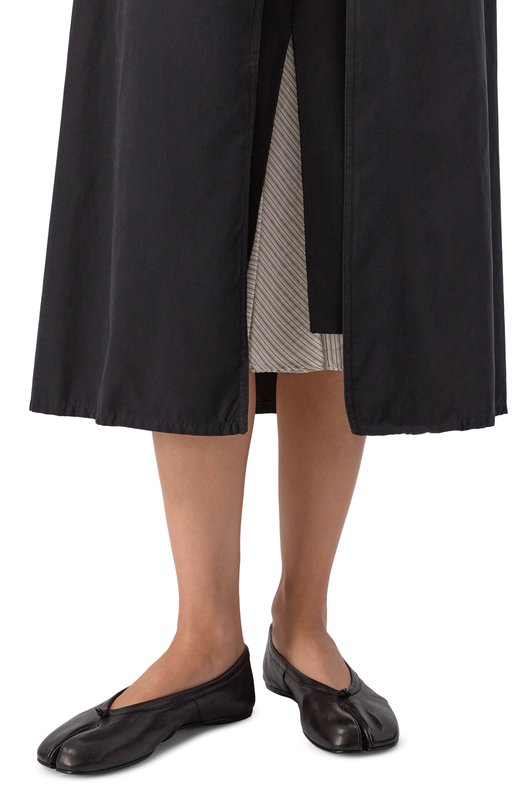 Кожаные балетки Tabi Maison Margiela S58WZ0127/P6378 Чёрный  S58WZ0127/P6378 Фото 2