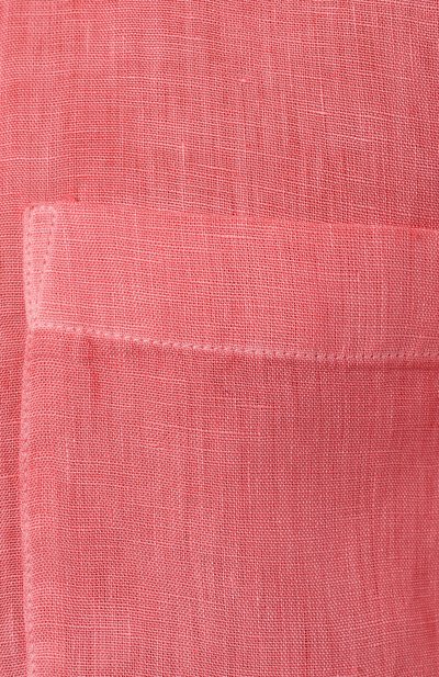 Льняная рубашка 120% LINO кораллового цвета по цене 26600 руб., арт. Y0M1425/0000115/S00, фото 5 Льняная рубашка 120% LINO, арт. Y0M1425/0000115/S00, фото 5