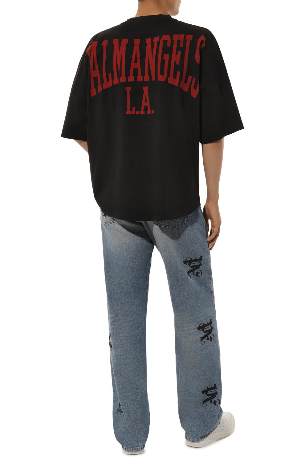 Хлопковая футболка PALM ANGELS черного цвета по цене 23450 руб., арт. PMAA002F24JER010, фото 2 Хлопковая футболка PALM ANGELS, арт. PMAA002F24JER010, фото 2