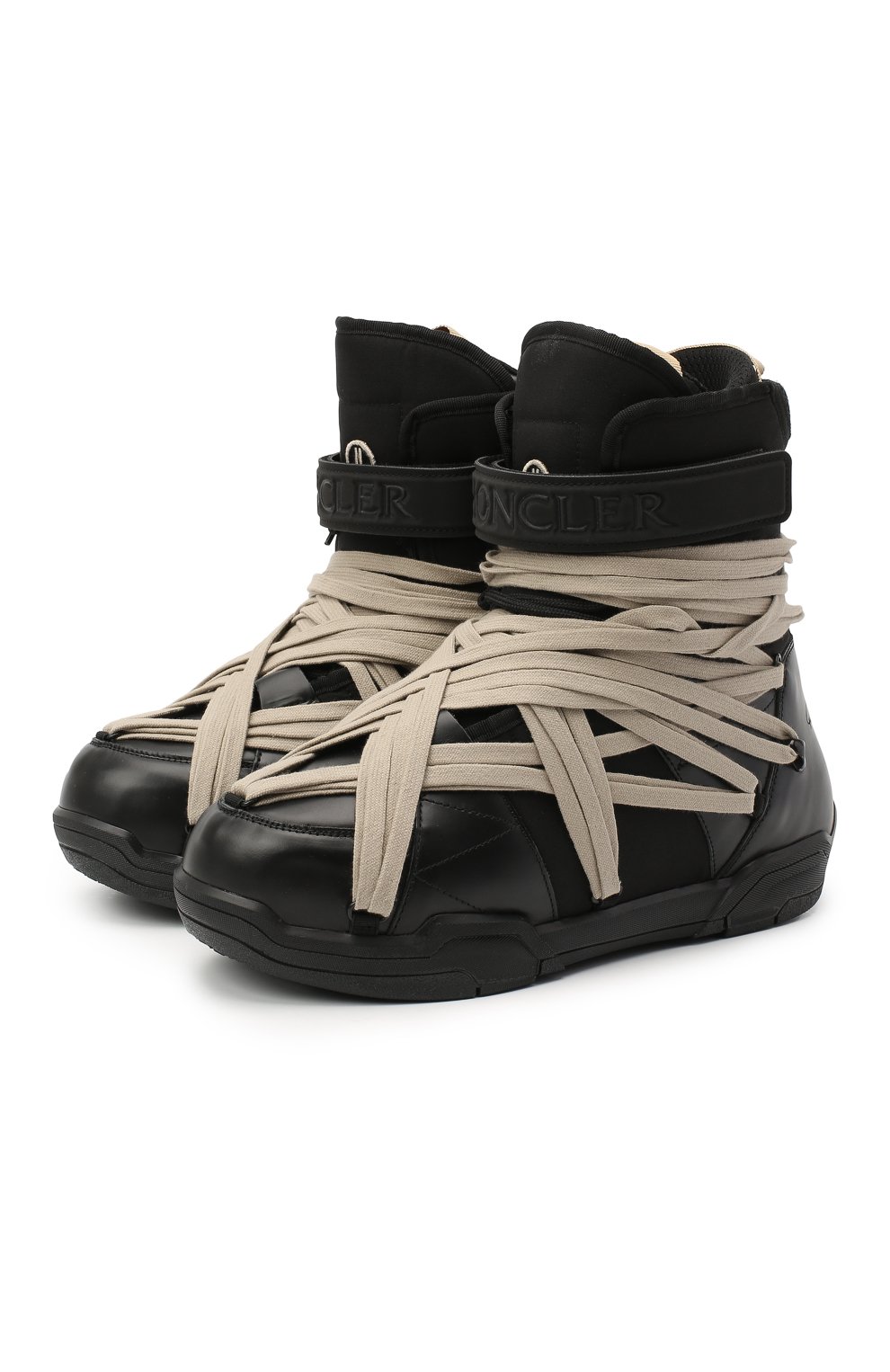 Rick Owens × Moncler Мужские черные ботинки moncler + rick owens MONCLER купить в