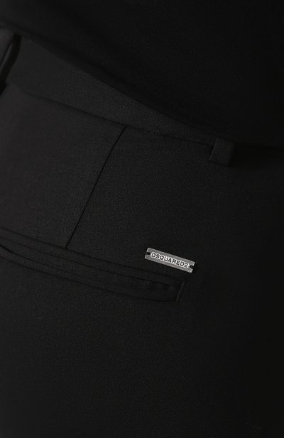 Шерстяные брюки DSQUARED2 черного цвета по цене 33200 руб., арт. S75KA0943/S40320, фото 5 Шерстяные брюки DSQUARED2, арт. S75KA0943/S40320, фото 5